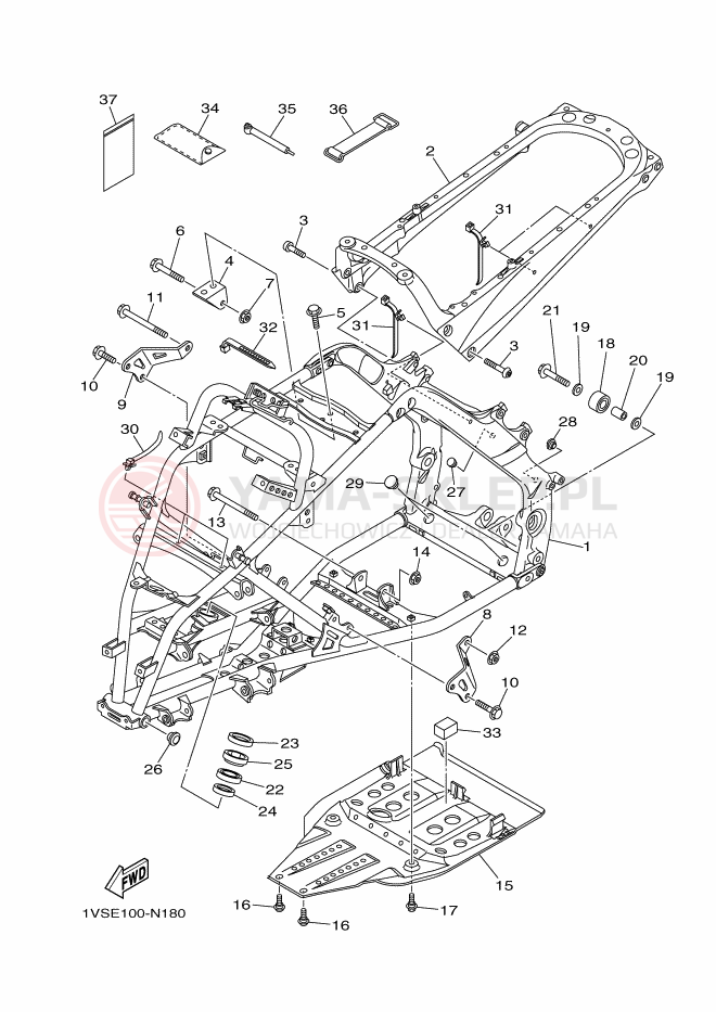 Schemat "rama" do Yamaha YFM700RSE