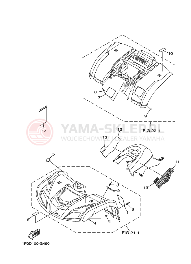 Schemat "naklejki" do Yamaha BIG BEAR 250