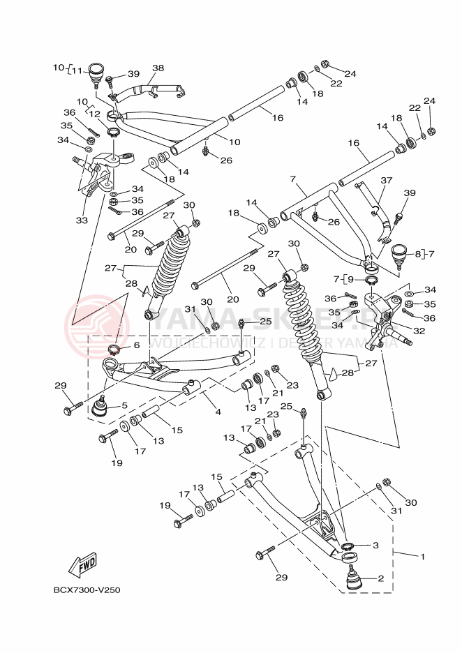 Schemat "Koło przód" do Yamaha YFM700R