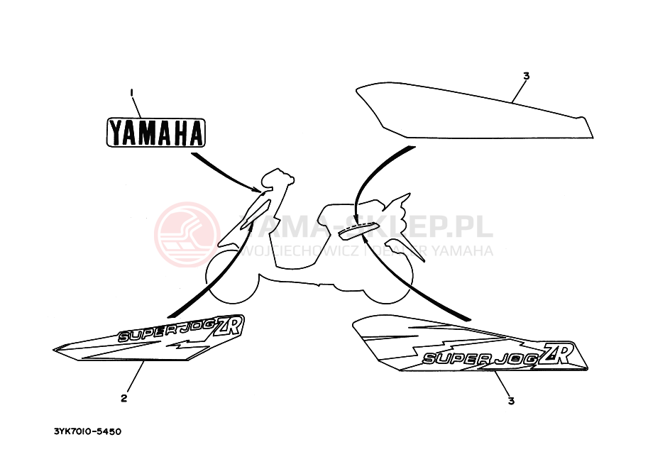 Schemat "naklejki" do Yamaha YG50Z JOG Z
