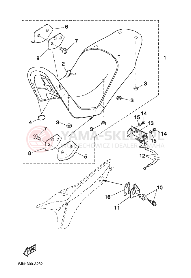 Schemat "siedzenie" do Yamaha BT1100