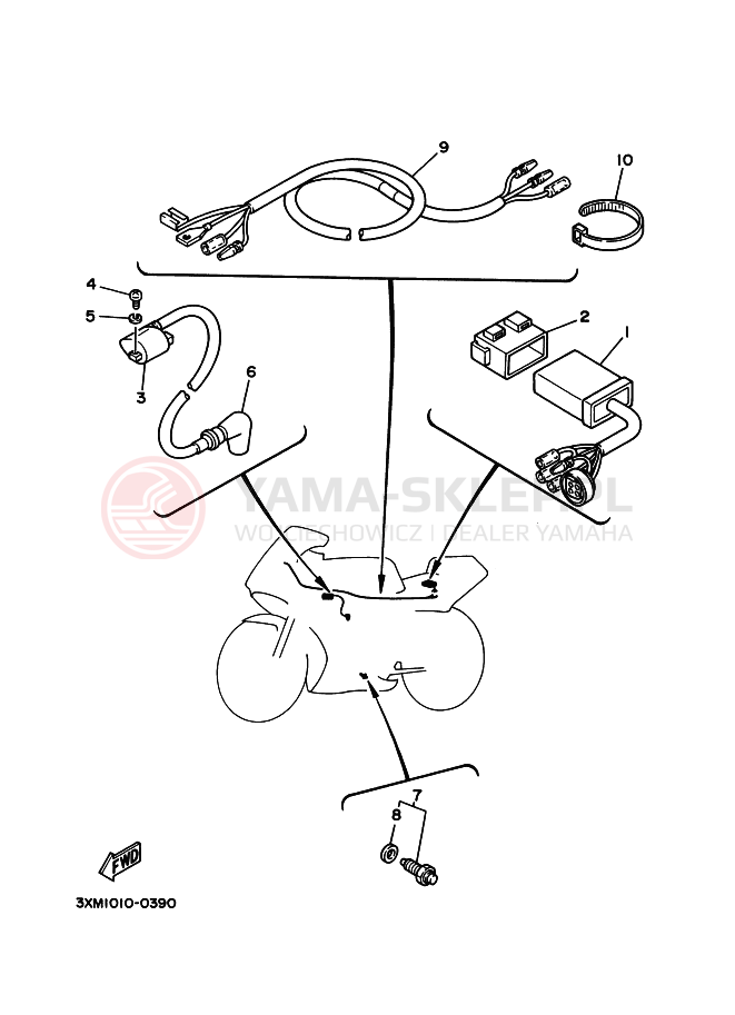 Schemat "układ elektryczny" do Yamaha TZ50