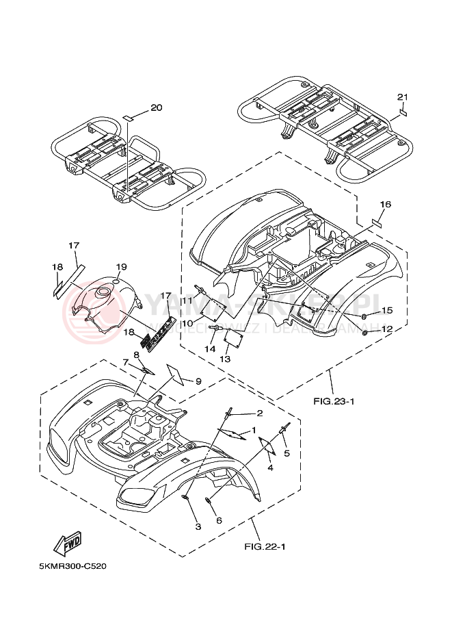 Schemat "naklejki" do Yamaha GRIZZLY LIMITED
