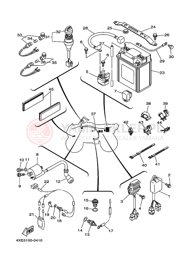 Schemat "układ elektryczny" do Yamaha YFM250