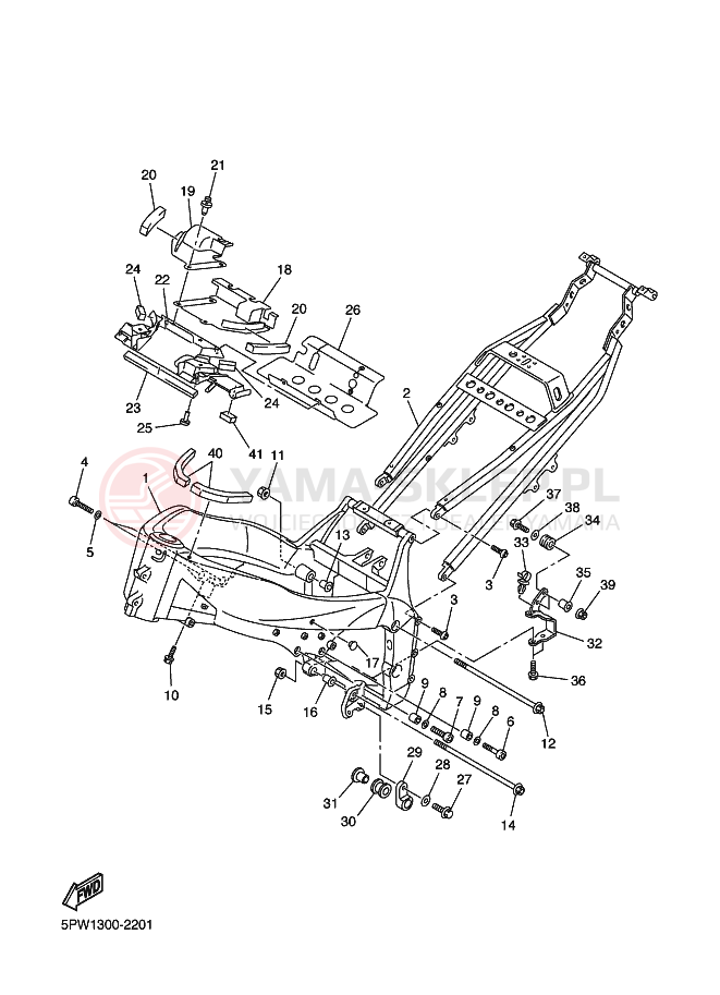 Schemat "rama" do Yamaha YZF-R1 R1