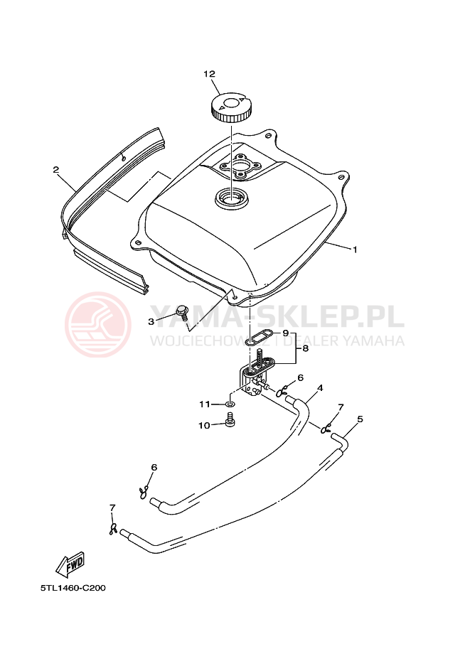 Schemat "zbiornik paliwa" do Yamaha AL115C MIO