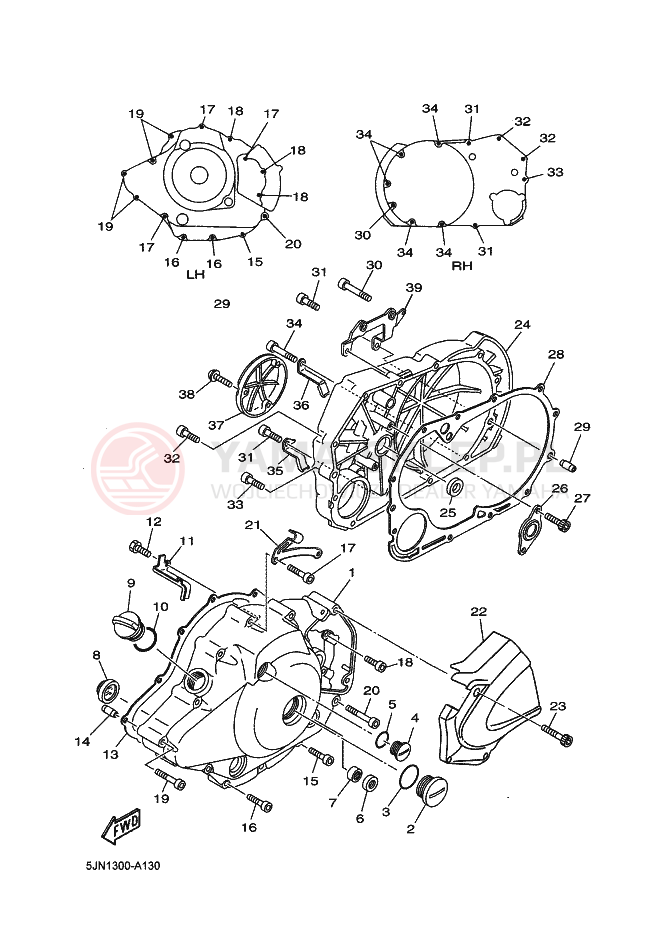 Schemat "Pokrywa silnika" do Yamaha BT1100
