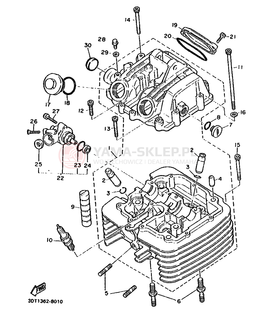Schemat "głowica" do Yamaha XT500Z