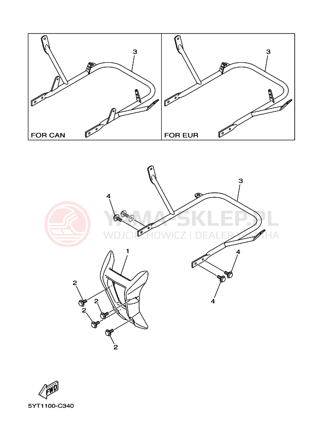 Schemat "RAMIĘ STERUJĄCE" do Yamaha YFM350RT