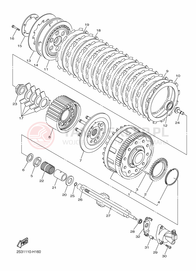 Schemat "sprzęgło" do Yamaha VMAX17