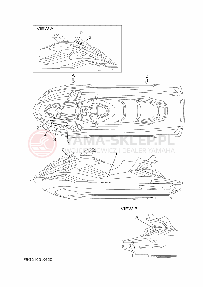 Schemat "naklejki" do Yamaha FX1800C