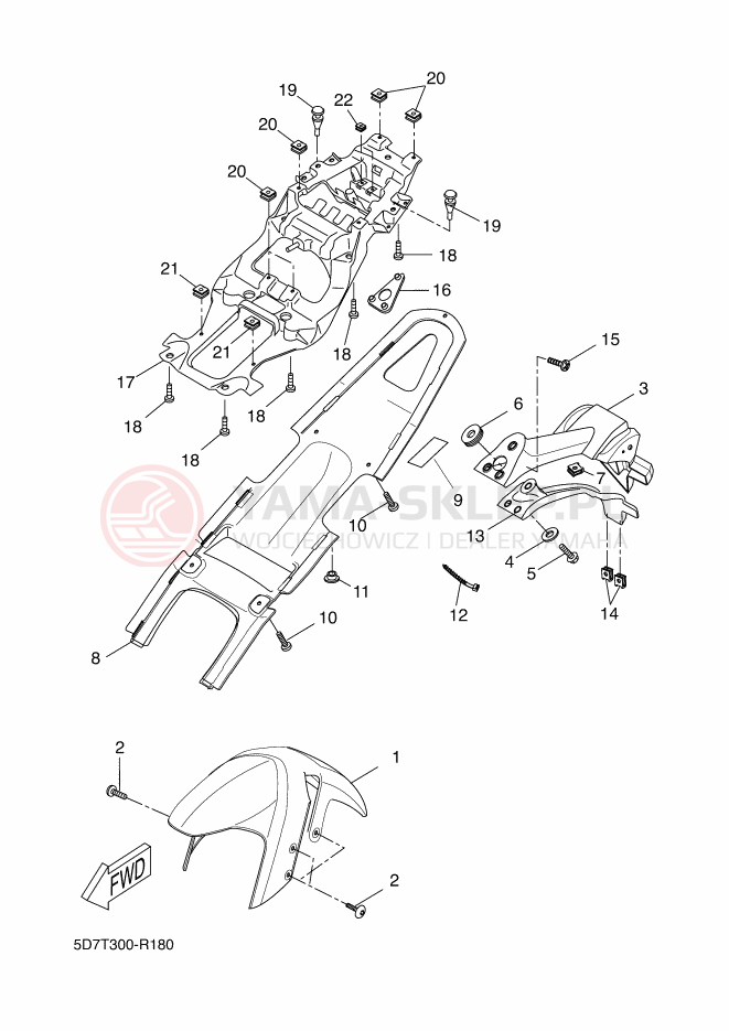 Schemat "błotnik" do Yamaha YZF-R125 ABS