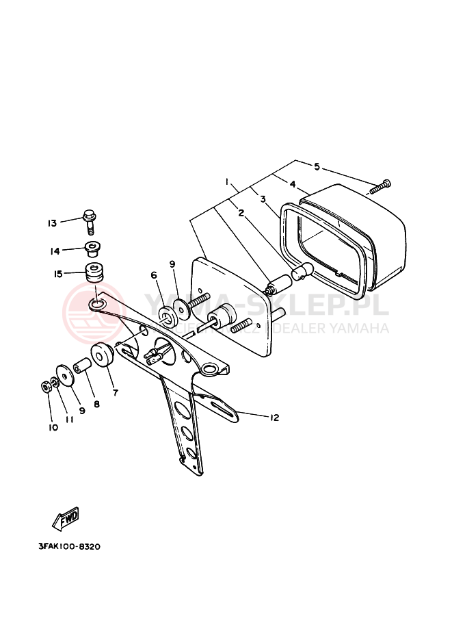 Schemat "TYLNE ŚWIATŁO 2" do Yamaha BREEZE