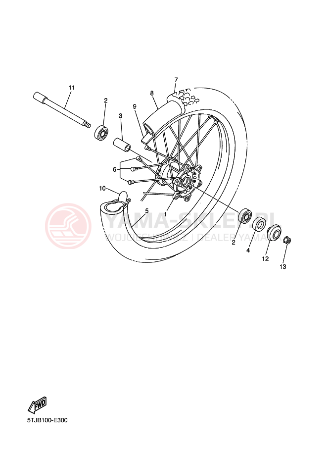 Schemat "Koło przód" do Yamaha WR450F