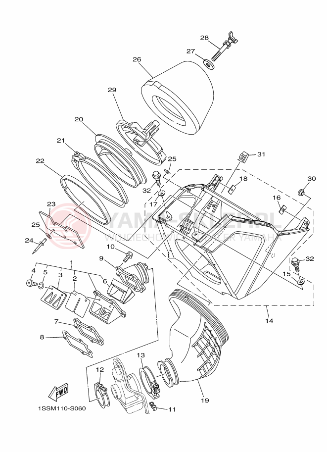 Schemat "Wtrysk paliwa" do Yamaha YZ250