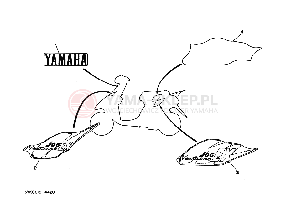Schemat "naklejki" do Yamaha YG50Z JOG Z