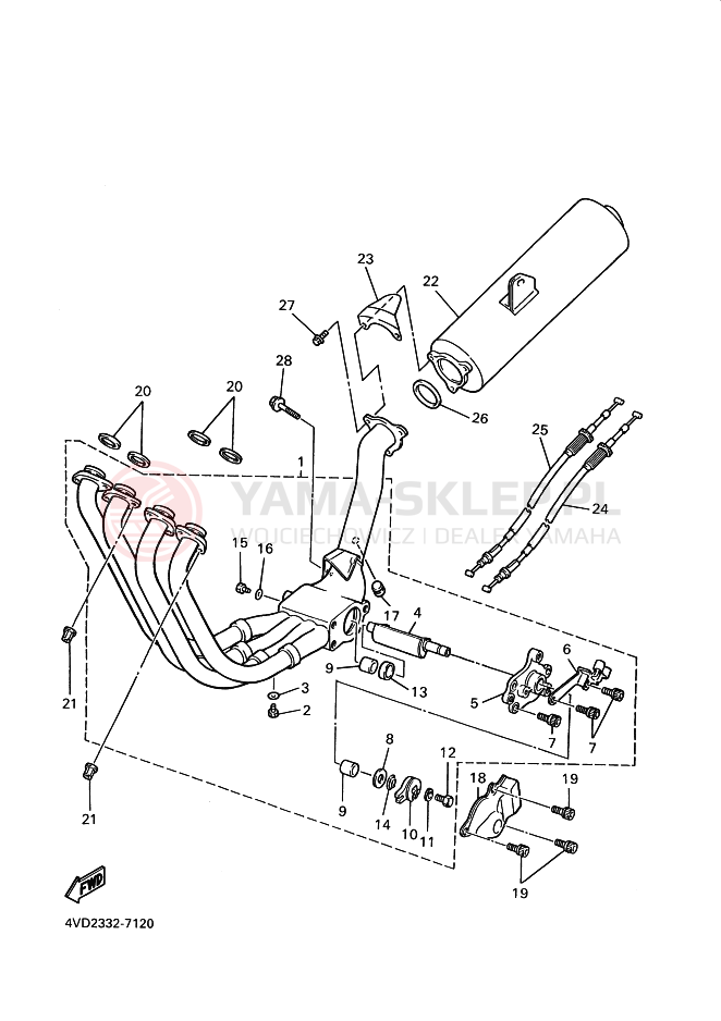 Schemat "Wydech końcowy" do Yamaha YZF1000R THUNDERACE