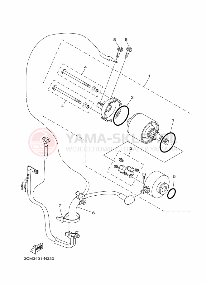 Schemat "rozrusznik" do Yamaha TRICITY 125