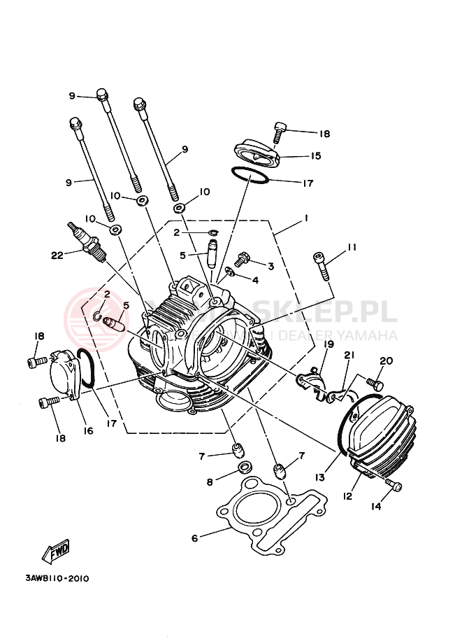Schemat "głowica" do Yamaha TW200E