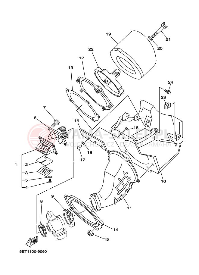 Schemat "Wtrysk paliwa" do Yamaha YZ125