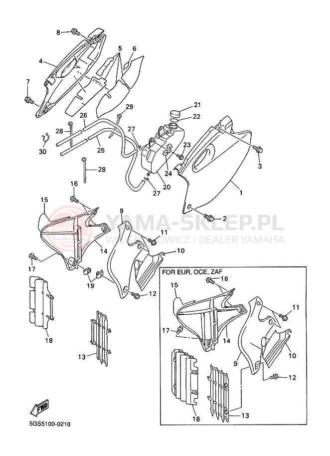 Schemat "Pokrywa boczna" do Yamaha WR400F