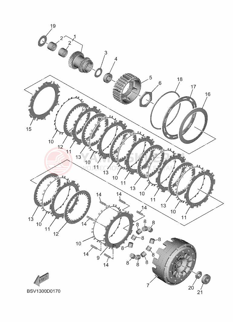 Schemat "sprzęgło" do Yamaha TMAX