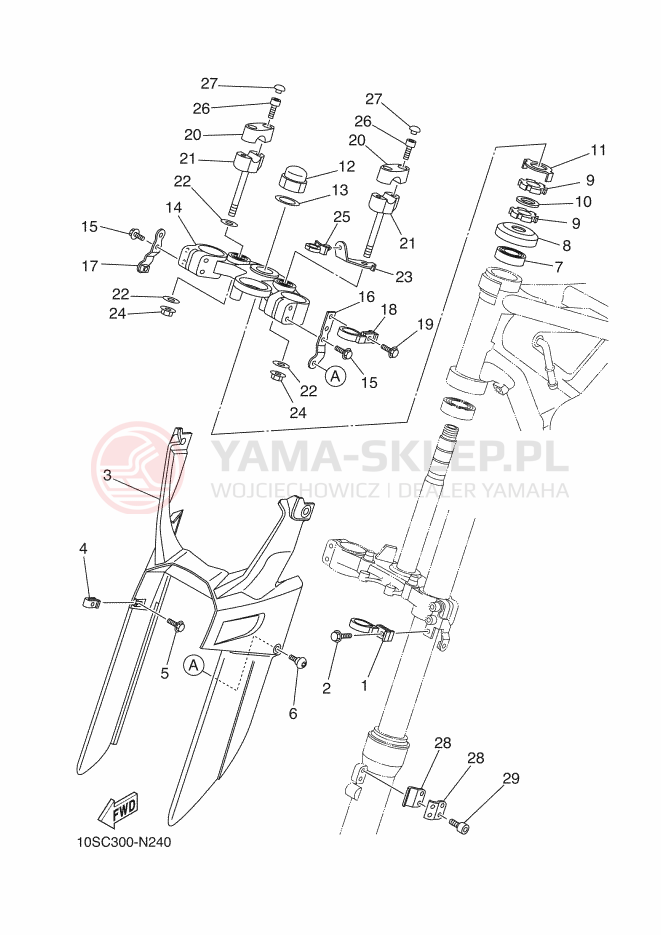 Schemat "Półki zawieszenia" do Yamaha XT660X