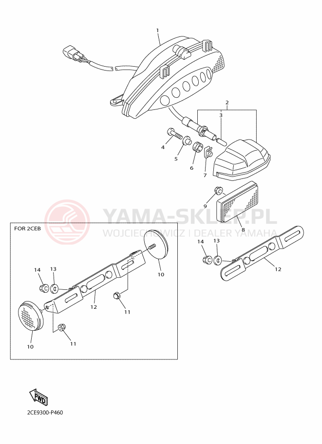 Schemat "Oświetlenie tył" do Yamaha VMAX17