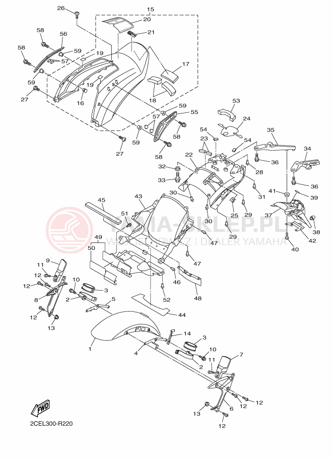 Schemat "błotnik" do Yamaha VMAX17