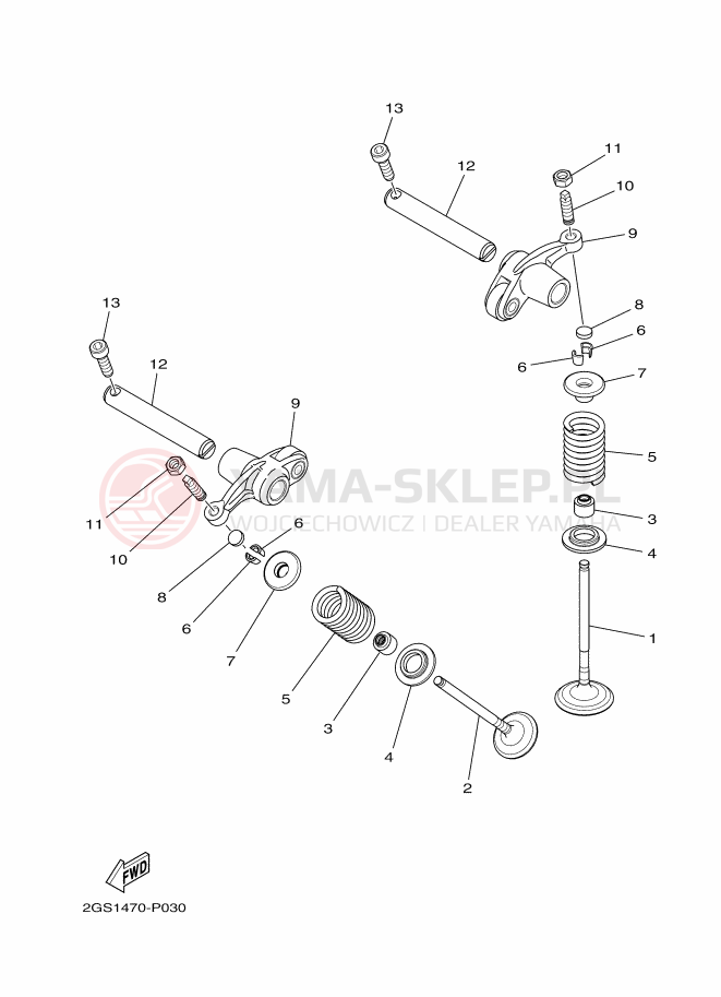 Schemat "zawory" do Yamaha YC125-5