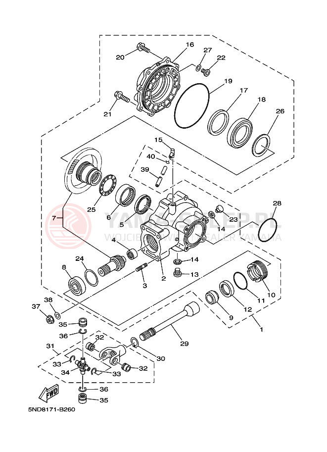 Schemat "WAŁ NAPĘDOWY" do Yamaha WOLVERINE 2WD