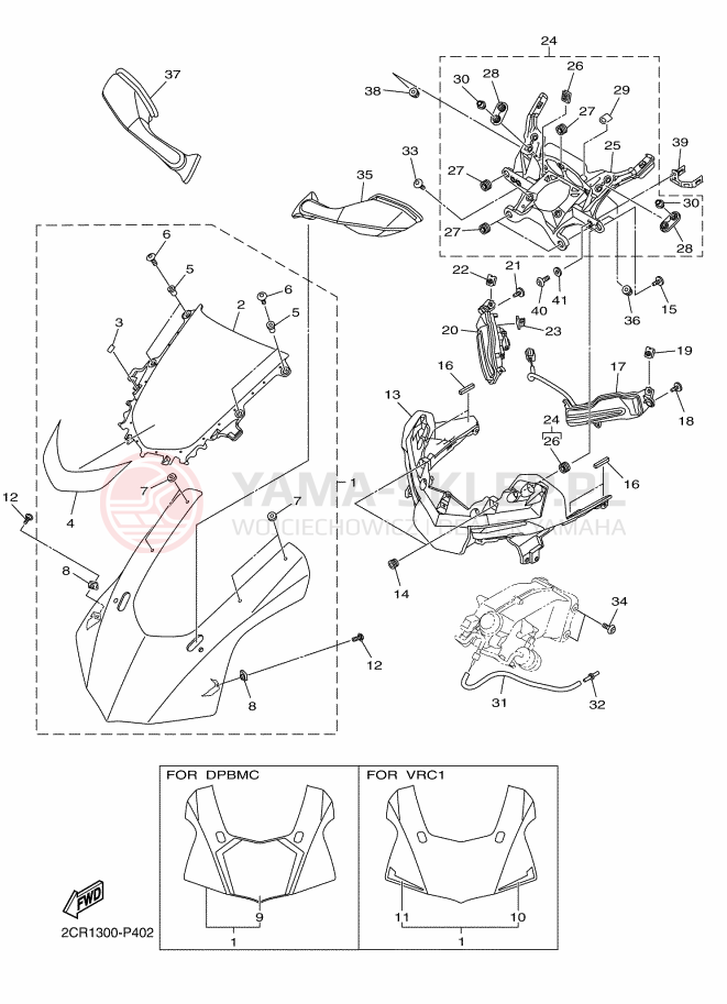 Schemat "Obudowa silnika" do Yamaha YZF-R1