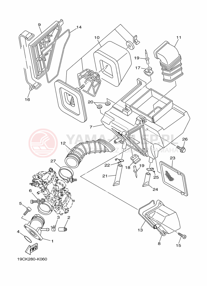 Schemat "Wtrysk paliwa" do Yamaha TT-R125LW