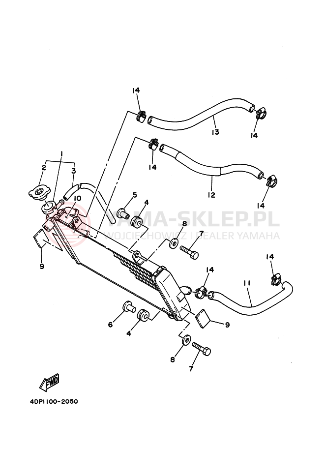 Schemat "Układ chlodzenia" do Yamaha TZ250