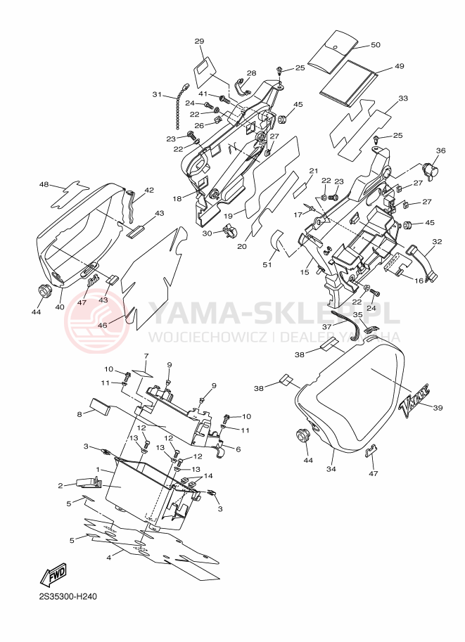 Schemat "Pokrywa boczna" do Yamaha VMAX