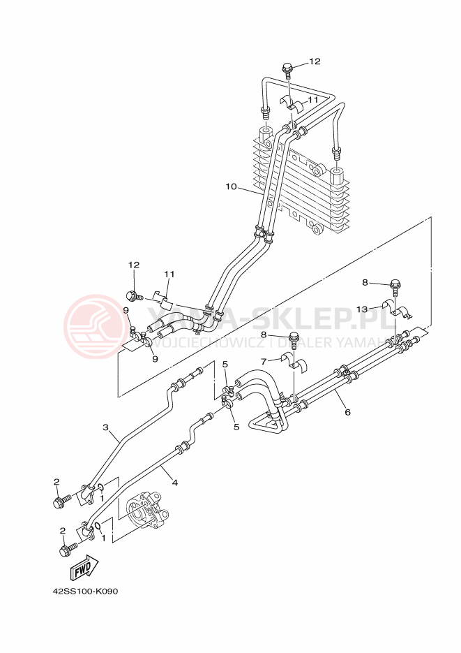 Schemat "PRZEWÓD OLEJU" do Yamaha YXR700F