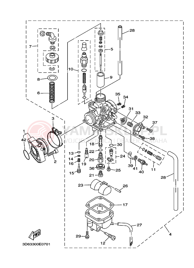 Schemat "Gaźnik" do Yamaha XT125R