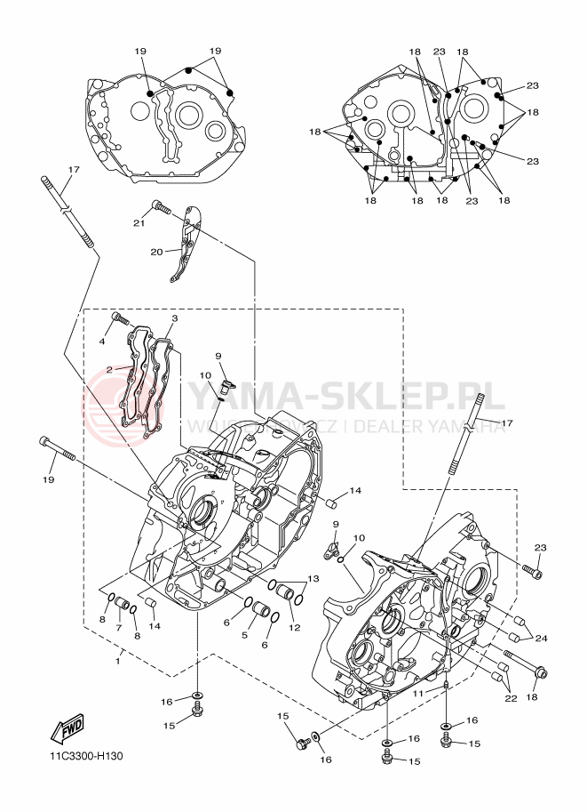 Schemat "Obudowa silnika" do Yamaha MIDNIGHT STAR