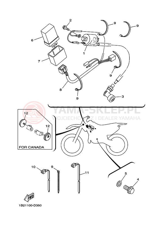 Schemat "układ elektryczny" do Yamaha TT-R125LW