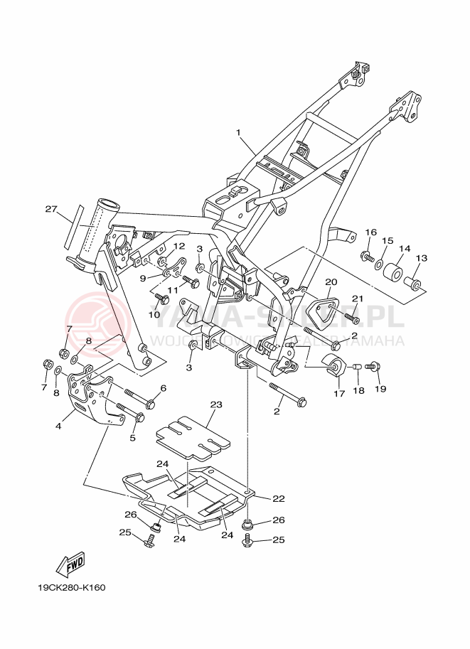 Schemat "rama" do Yamaha TT-R125LW