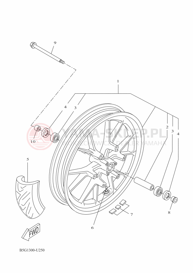 Schemat "Koło przód" do Yamaha YZF-R125