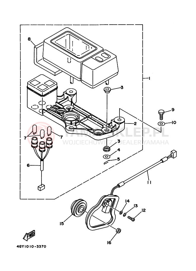 Schemat "licznik" do Yamaha TT250R RAID TT250RRAID Raid