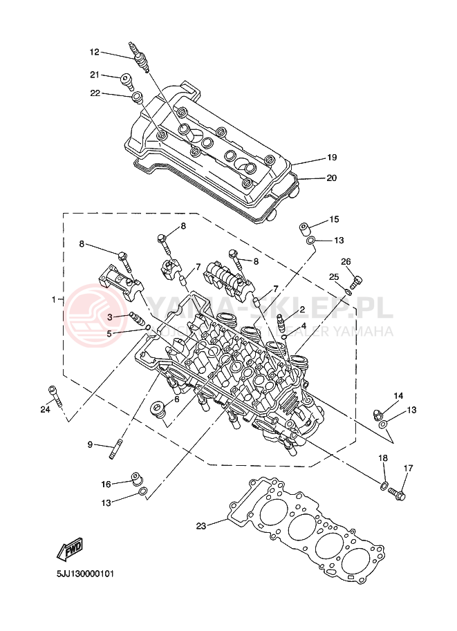 Schemat "cylinder" do Yamaha YZF-R1 R1