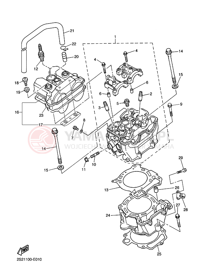 Schemat "cylinder" do Yamaha YZ450F