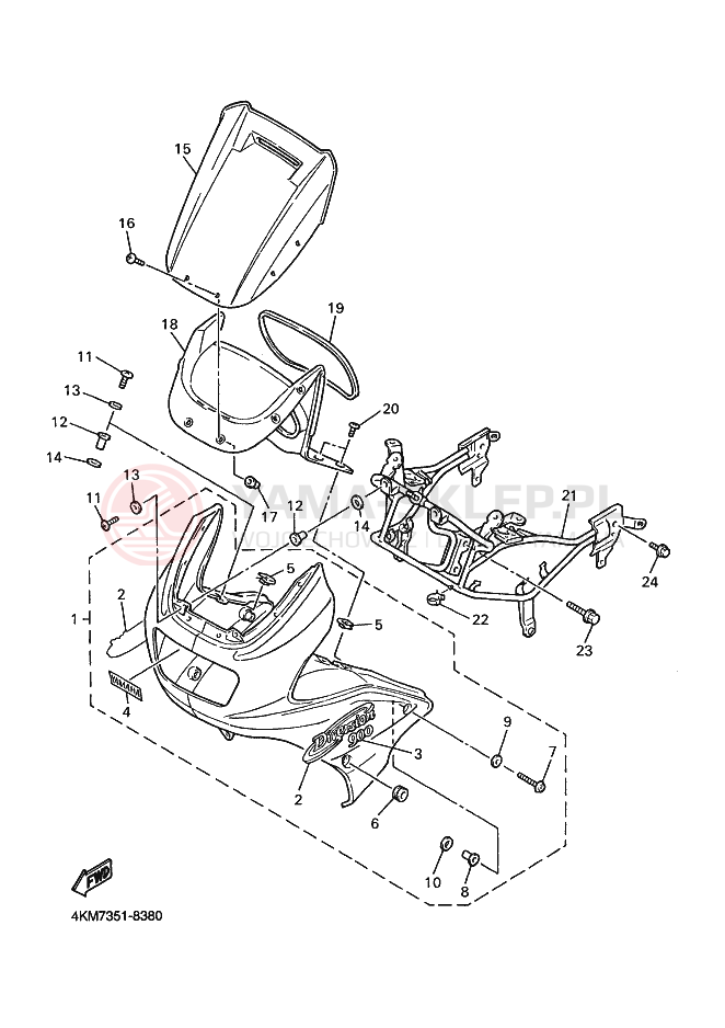 Schemat "Obudowa silnika" do Yamaha XJ900S DIVERSION