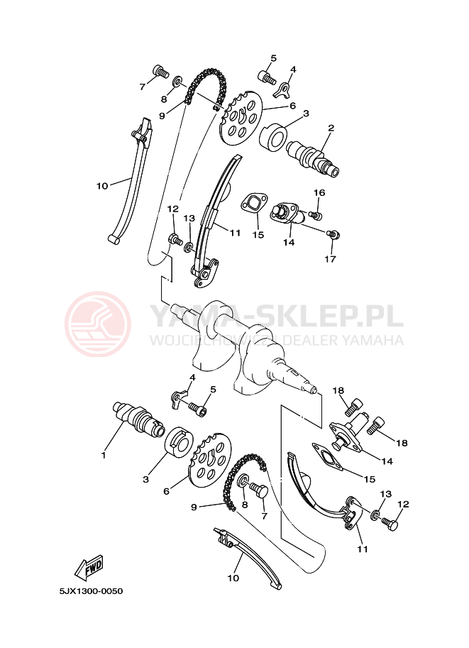 Schemat "Wałek rozrządu" do Yamaha XVS125 DRAGSTAR