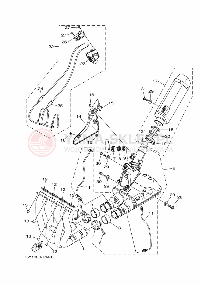Schemat "Wydech końcowy" do Yamaha MT-10