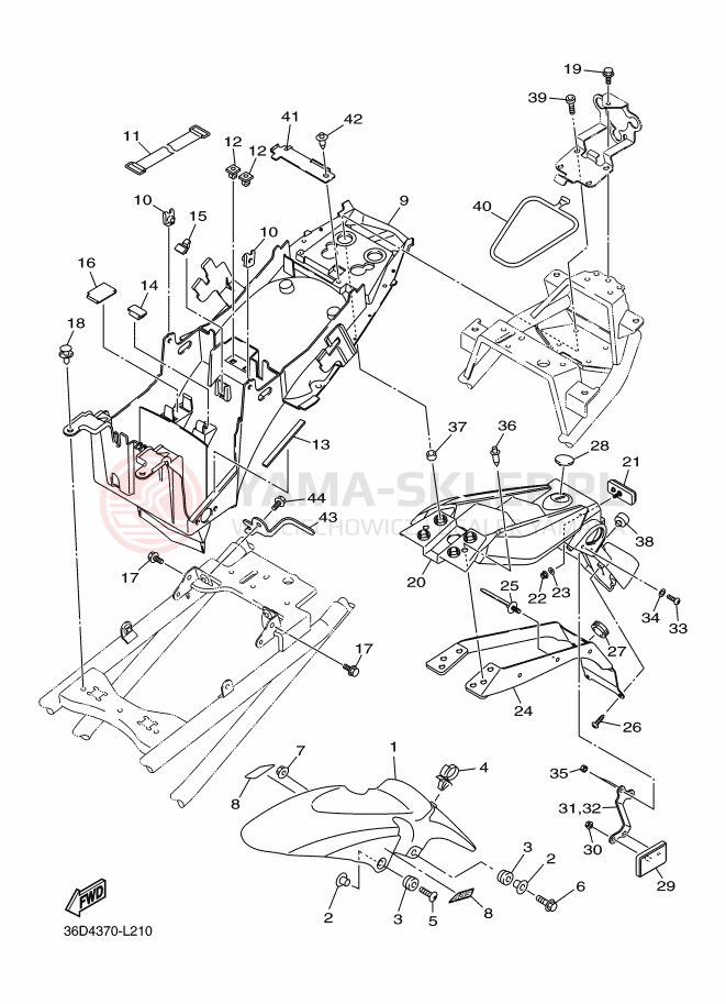 Schemat "błotnik" do Yamaha XJ6SA