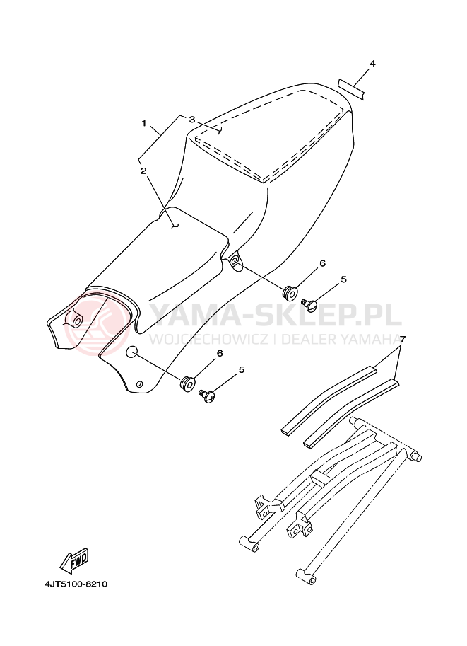 Schemat "siedzenie" do Yamaha TZ125