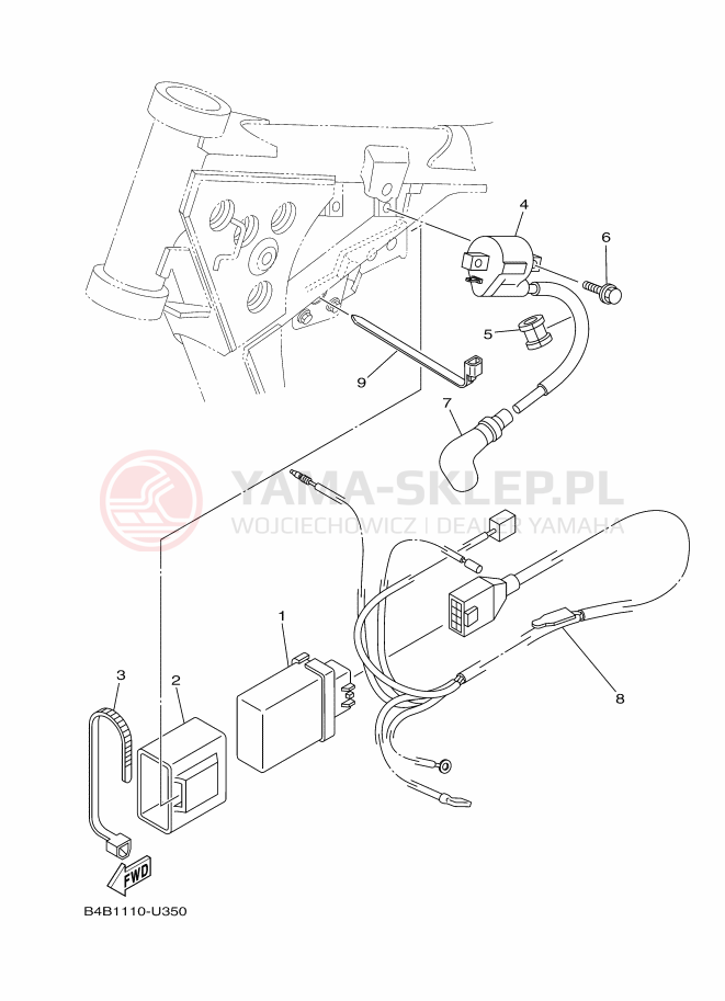 Schemat "układ elektryczny" do Yamaha YZ85LW